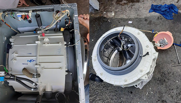 Vệ sinh máy giặt cửa ngang giá rẻ Hải Phòng